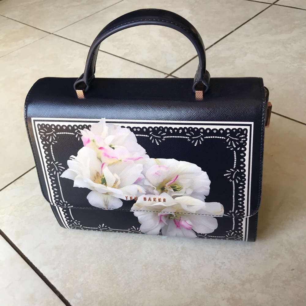 Ted Baker London Crossbody / handbag tilleyy crosshatch gardenia dark blue bag - Picture 4 of 8